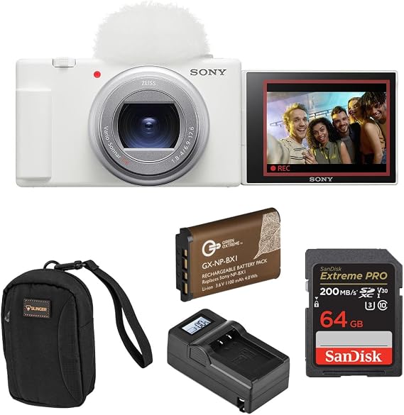 Sony ZV-1 II Vlog Camera for Content Creators and Vloggers (Essentials Kit, White)