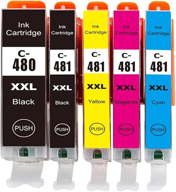 PGI-480 CLI-481 Ink Cartridges 5-Pack, Compatible with Canon