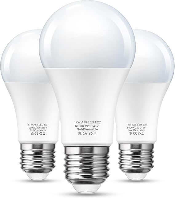 150W Equivalent E27 Screw Bulb, Edison Screw LED Bulb Daylight 6000K, 3Pack [Energy Class F]