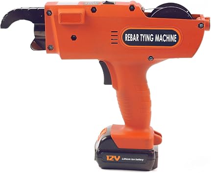 Automatic Rebar Tier Tying Machine,Automatic Handheld Rebar Tier Tying Reinforcing Steel Strapping Machine Tool Kit,Steel Bar Rod Tying Binding Tool,for 30mm- 60mm,Orange