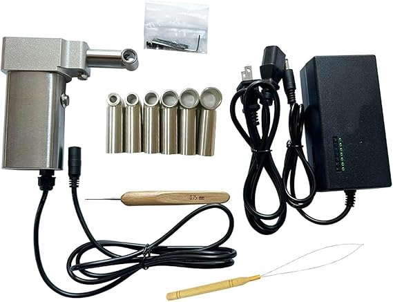 Dreadlocks Machine, Instant Dreadlock Machine for Locs Electric Handheld Portable Dreadlock Maker with 6 Heads, Automatic Dreadlock Machine Quick and Easy DIY Dreadlocks Braiding Hair, 1 kit