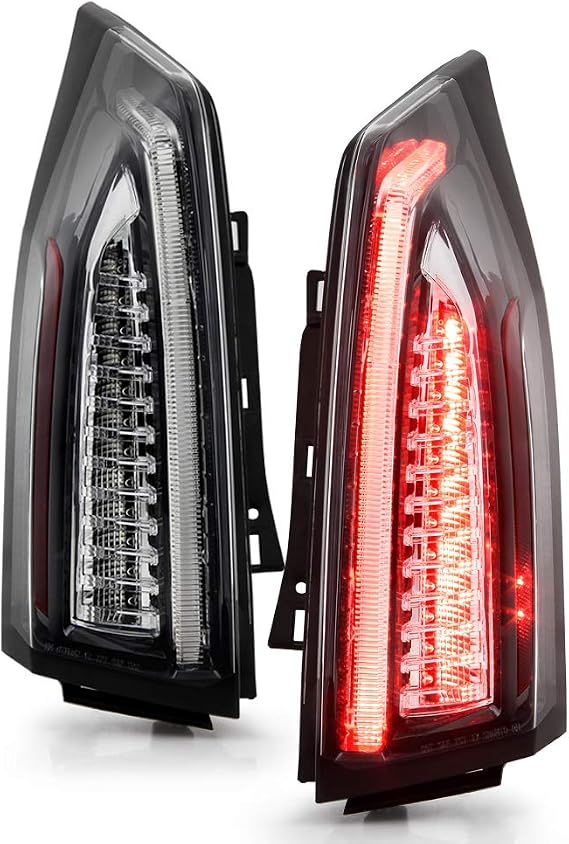 ACANII - For 2013-2018 Cadillac ATS 4-Door Sedan Black Housing LED Tail Lights Brake Lamps Assembly Driver & Passenger