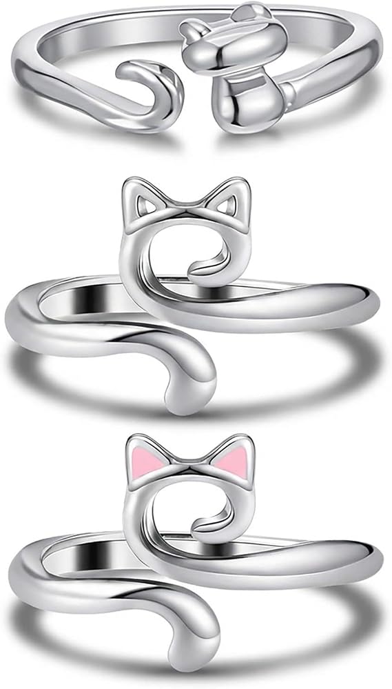 3 Pcs Crochet Rings for Fingers, Crochet Finger Yarn Holder | Adjustable Metal Open Yarn Guide Rings, for Cat Ears, Yarn-Ring for Crocheting
