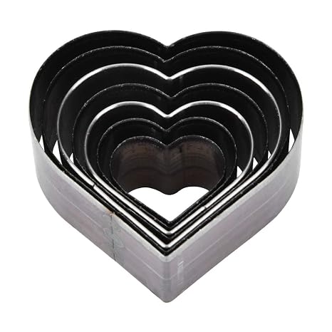 7pcs Leather Die Cutter Hollow Punching Tool Heart Shaped Cutting 20-50mm Punching Die Set for Bag Belt Wallet Handmade DIY Leather Craft