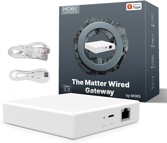 MOES Matte Smart Gateway Zigbee Hub for Tuya ZigBee Devices Compatible with Apple Homekit & Smart Thing Alexa Google Home