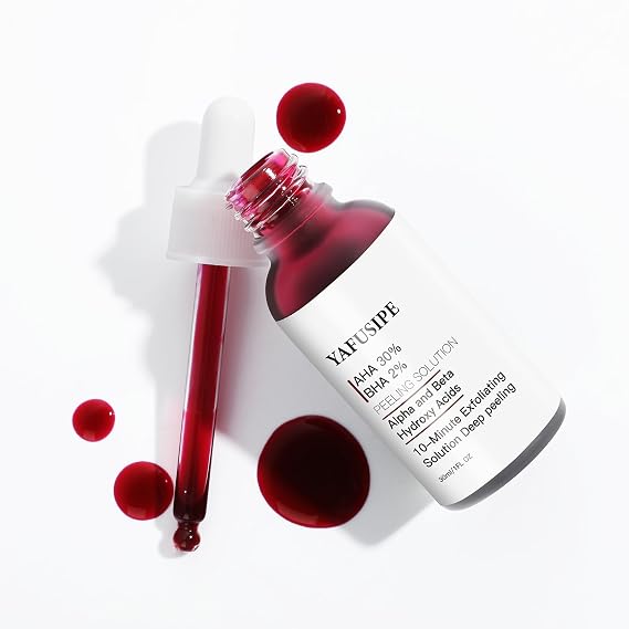AHA 30% + BHA 2% Peeling Solution Exfoliating Chemical Skin Peel for Face at Home Facial Mask Red Peeling BHA Liquid Exfoliant Acid Peels Salicylic Acid Exfoliators Acid Peel for Face 1Floz