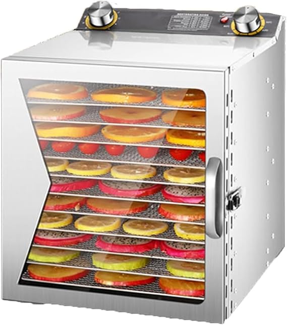 400W Food Dehydrator, 6/8/12 Layers Food Drying Machine, 012H Timer, 3590C Temperature Control, 360 Hot Air Circulation for Fruits, Vegetables, Meat and Seafood, 12 Layers