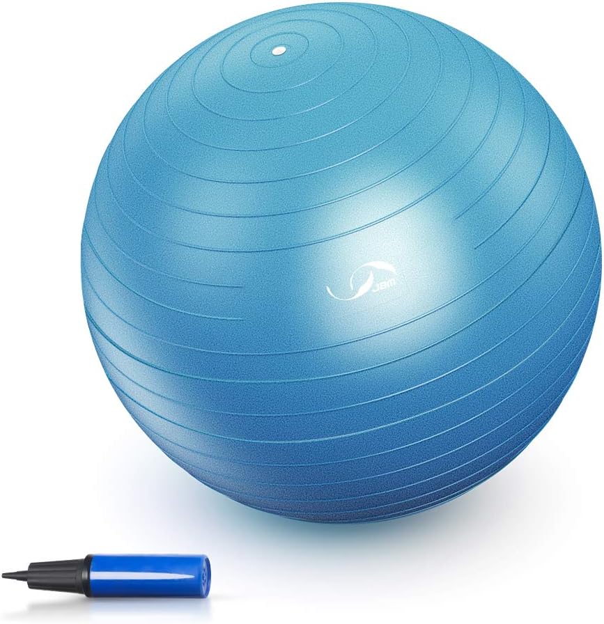 JBM Exercise Yoga Ball with Air Pump - Support up to 200 lbs