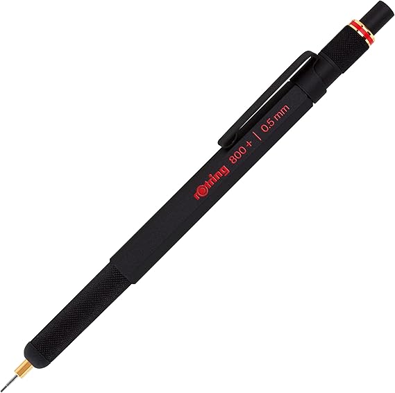 Rotring 800+ Two Function Mechanical Hidden End Pencil Black,0.5 mm