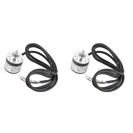 2pcs Rotation Encoder, Incremental Rotary Encoder, AB 2 Phases Shaft 6mm Photoelectric Optical Rotation Encoder