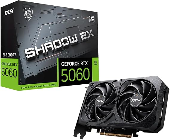 Msi Vga Geforce Rtx 5060 8g Shadow 2x Oc Max Rtx5060 8gb Gddr7 128b Dx12 Pcie 5.0 X16 (3xdp 1xhdmi)