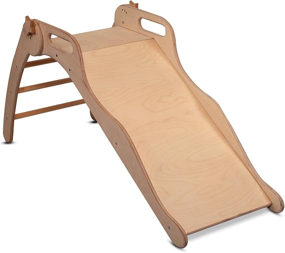 Montessori Wooden Slide for Kids | Montessori Freestanding Slides | Wooden Freestanding fun Slide | Indoor Gym Slide for kids