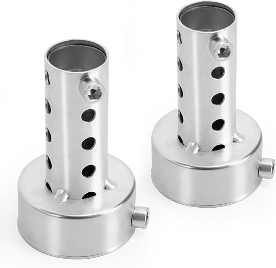 Universal 48mm Exhaust Muffler Silencer, Insert Baffle Silencer Noise Sound Eliminator(Silver - 2 Pack)