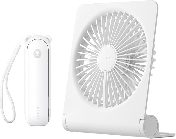JISULIFE Handheld Fan with Small Desk Fan