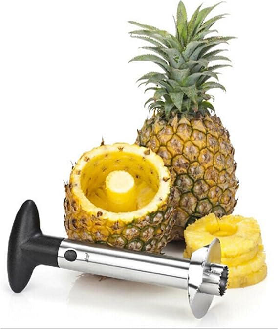 Pineapple Corer Slicer Stainless Steel Pineapple Core Remover & Cut into 3-Inch Rings