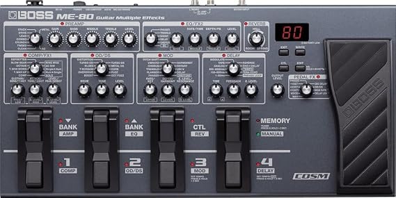 BOSS ME-80 Multiple Effects Guitar Pedal with Looper, Multicolored