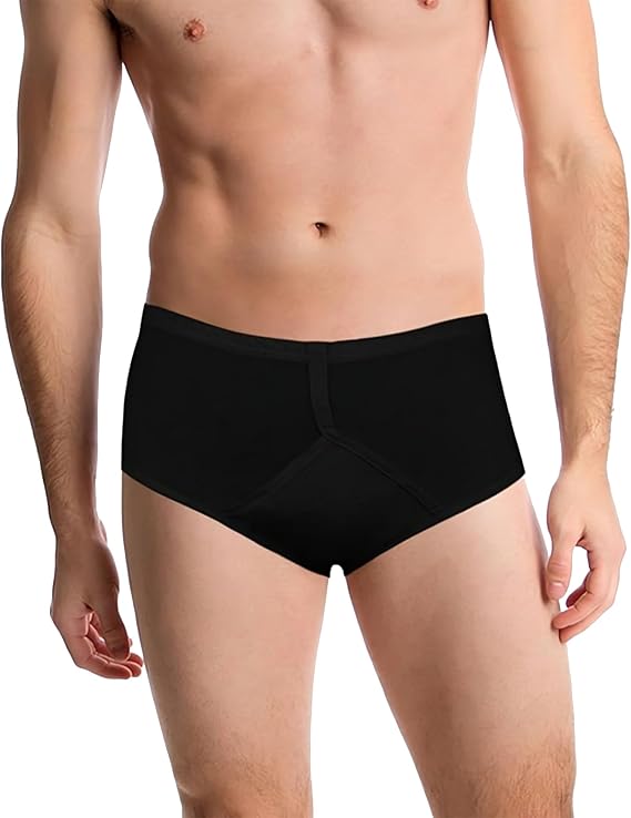 Incontinence Underwear for Men. Men's Brief Fitted and Discrete High tech Fabric and Modern Cut Locks in Urine Incontinence (X-Large, Black)