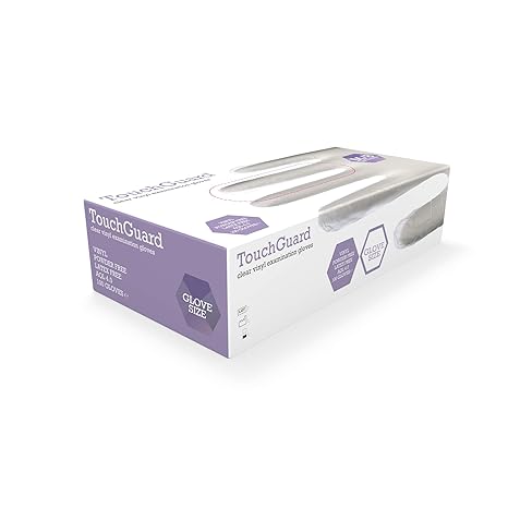 Clear Vinyl Disposable Gloves, Powder-, Box of 100, Extra Large
