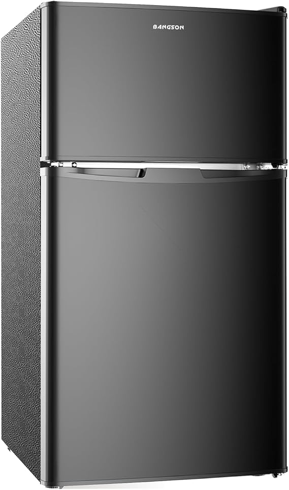 BANGSON 3.2 CU.FT Mini Fridge with Freezer for Bedroom Office Black