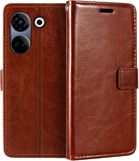 Wallet Leather Case for Tecno Camon 20 Pro 4G - Brown