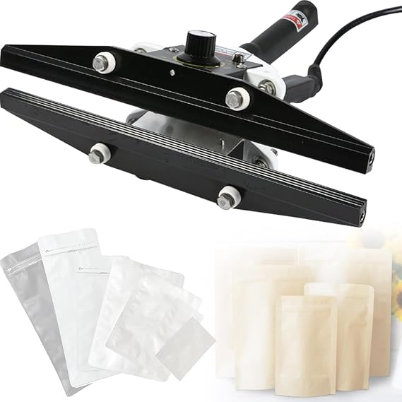 Portable Crimp Heat Sealer,Hand Held Crimp Sealer, Portable Hand Crimper Sealer,Heat Seal Bag Sealer Sealing Machine,Crimp Heat Sealer For Mylar Bags Aluminum,400mm
