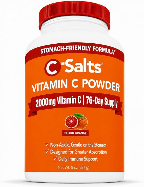 C-Salts Vitamin C Powder, Buffered & Stomach Friendly, 76-Day Supply