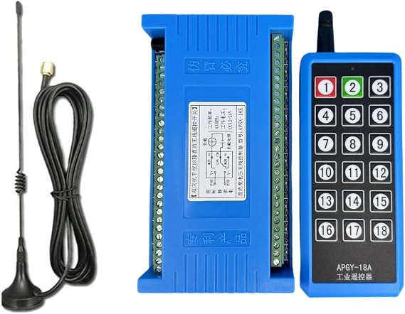 DC 12V 24V 18 channels wireless Universal Remote Control System Dry contact, Button Working simultaneously, Feedback Function bidirectional for Electric Doors Cars Lights and More Industrial