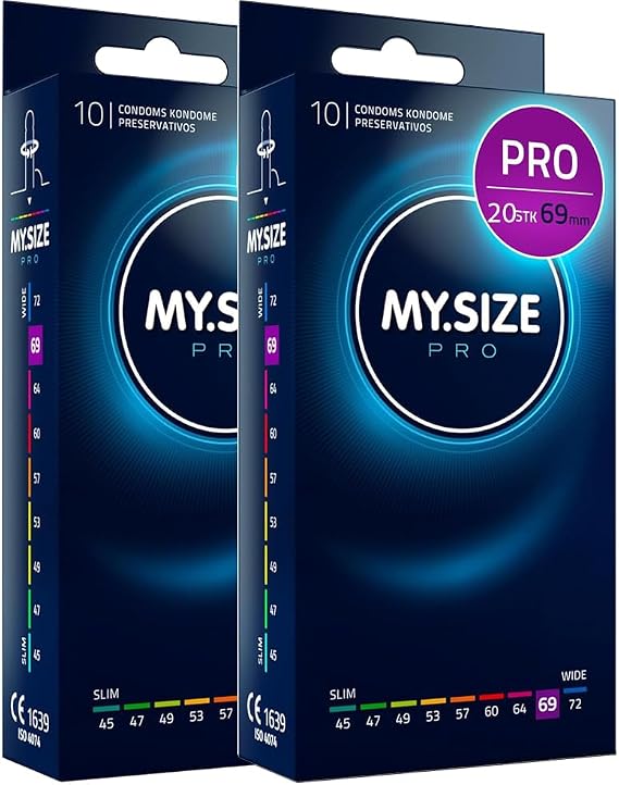 MY.SIZE PRO 20 Pieces 69mm Elite – XL Condoms, Highly Purified Vytex Latex for Less Odor, Very Easy to Open and unroll