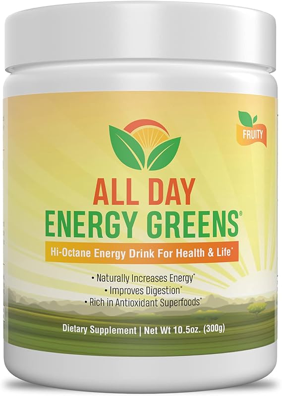 IVL - All Day Energy Greens - Supplement Powder Mix Drink, Greens Powder Superfood - Super Greens Blend for Optimal Nutrition,Energy & Digestion,Superfood Boost(Fruity Flavor)