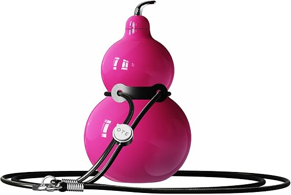 OTE 10OZ Gourd Bottle, 316 Stainless Steel Retro Style Gourd Water Bottle with Shoulder Strap, Portable and Durable, Sports Water Bottle for Outdoor and Indoor, Travel and Daily Use (Pink)