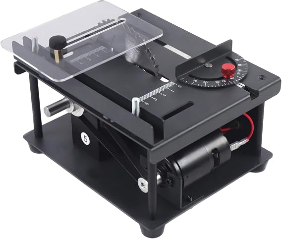 Mini Table Saw, Portable Electric Saw, Multifunctional Table Saws, 90Angle Adjustable, 33MM Cutting Depth, Portable Compact Tablesaw Small Hobby Table Saw for Wood Plastic Acrylic Cutting