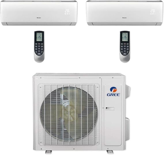 Gree 24,000 BTU Multi21+ Dual-Zone Wall Mount Mini Split Air Conditioner Heat Pump 208/230V SEER 21 (9-18)