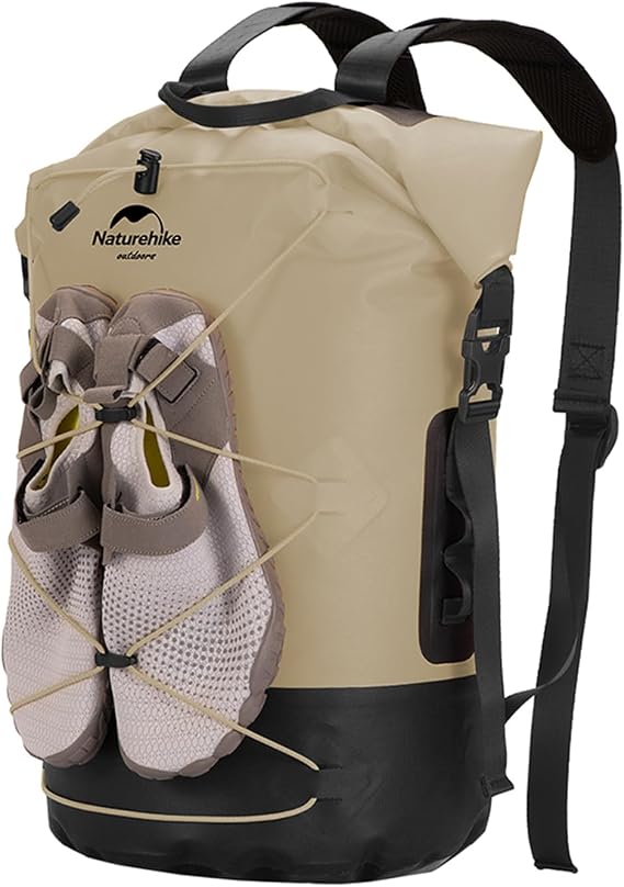 Naturehike Waterproof Backpack - Roll-Top Heavy Duty Kayaking Dry Bags for Men Women, 20L/30L/40L Closure Bag (Khaki, 20L)