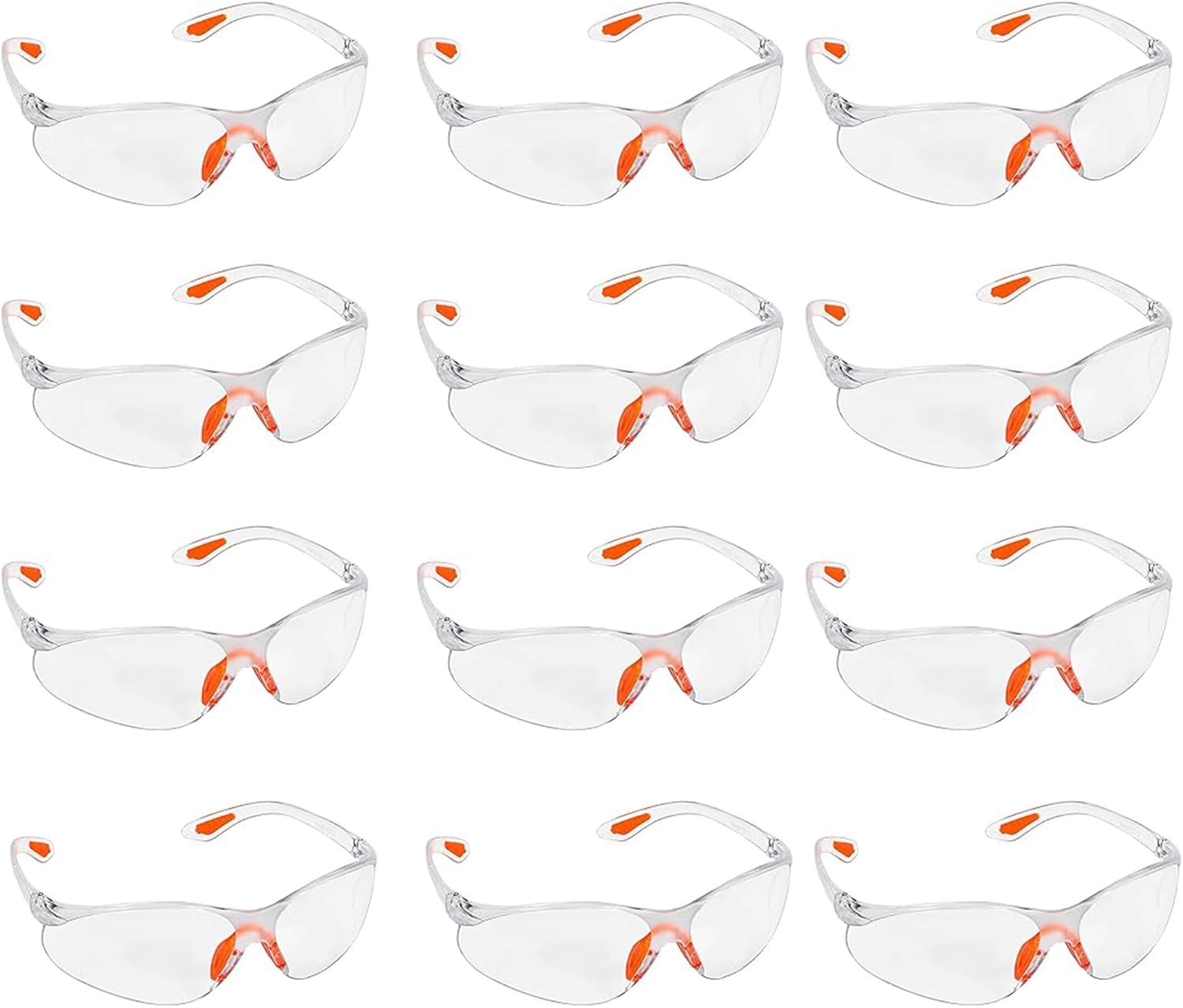 Kurtzy Clear Safety Glasses for Work 12 Pack - Safety Goggles - Anti-Fog Protective Lenses for Work - Eye Protection Glasses for Adults - Specs for Squash Airsoft Cycling