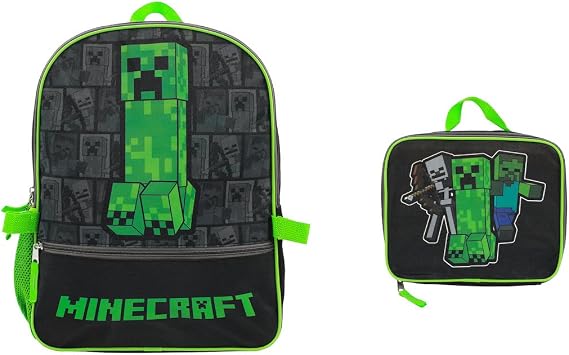 Minecraft Backpack with Lunch Box for boys