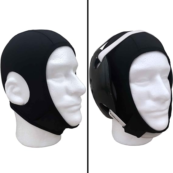 Wrestling Hair Cover Cap | Universal Fit for Any Headgear | Best Design W/ Chin Strap & Open Ears | Long Hair Net Slicker for Grappling, Wrestling, Judo & Jiu Jitsu / BJJ | Girls, Boys, Youth & Adults