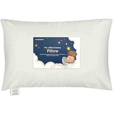 Toddler Pillow with Pillowcase - 13x18 My Little Dreamy Kids Travel Bed Pillows for Sleeping, Organic Cotton Small Pillowcase, Soft & Breathable, Machine Washable, Toddlers 2-5 years old Pearl Gray