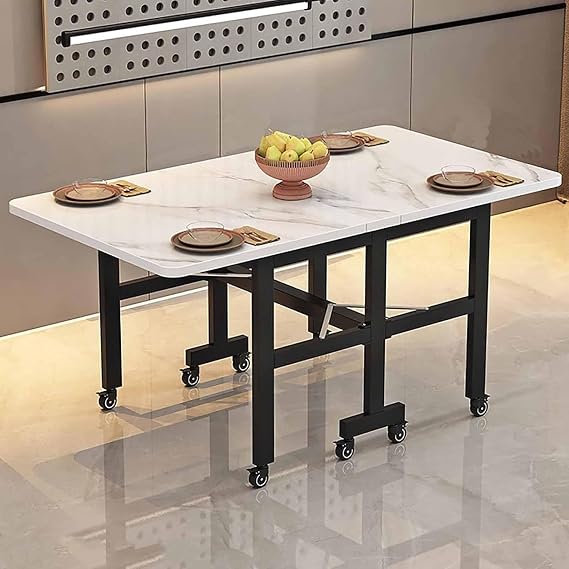Folding Dining Table, Rectangular Butterfly Table, Adjustable Movable Folding Dining Tables, Space Saving Wood Extendable Kitchen Tables, 4-6 People, for Kitchen(Color3,120x70cm/47.2x27.6in)
