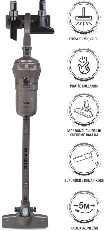 Fantom Magıc P 3000 Toz Torbasız Dikey Süpürge Antrasit