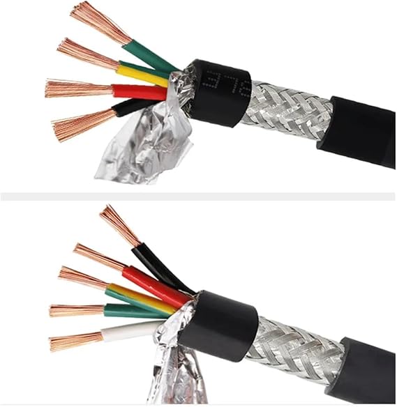 Wire and Cable 3-core Shielded Cable Anti-Interference 20AWG 18AWG Pure Copper Shielded Wire 16/14/26AWG Control Cable 1 Meter Signal Wire Twisted Pair Shielded Cable(18 AWG 1meter)