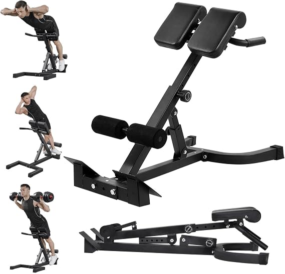 Foldable Roman Chair - Back Extension Bench Machine 35-55Angle Adjustable