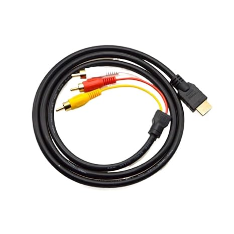 1.5M 5FT HDMI-Compatible Av Male to 3 R/CA Conversion TV Set-Box DV DVD Video Cable to 3rca Digital Wire Converter Adapter