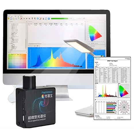 HPCS300 Mini Spectrometer 380-780 nm CCT CRI Lux Meter with Spectrum Wavelength Analysis Portable Light Meter for LED Test & Lighting