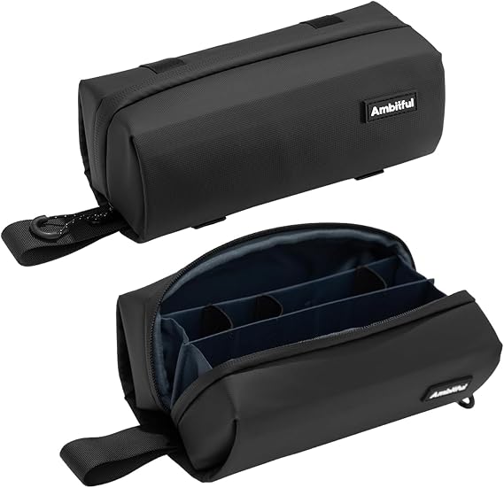 AMBITFUL ZOOM P1 Storage Case for DJI Osmo Pocket 3/4/360, Waterproof PU Leather Carrying Bag, Multi-Layer Large Capacity Travel Pouch, Shoulder Strap Compatible, 170g Compact