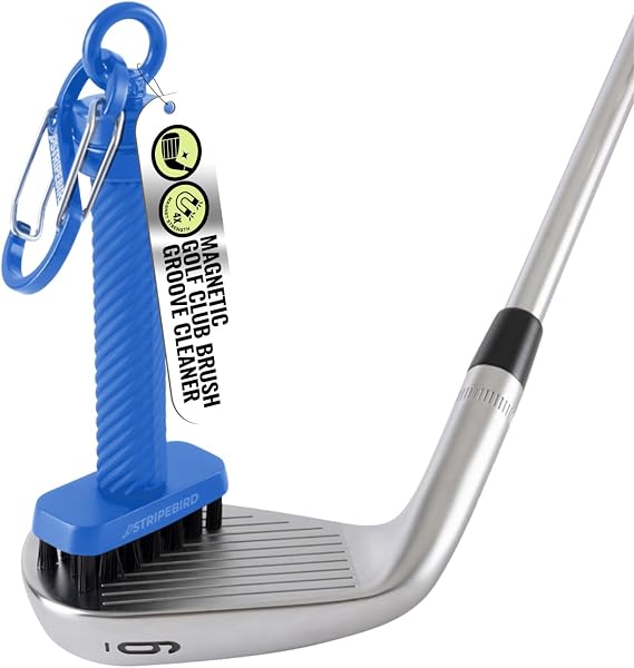 Magnetic Golf Club Brush - Detachable - Premium Nylon Bristles - Golf Bag Accessory - Golf Club Cleaner - Golf Tool