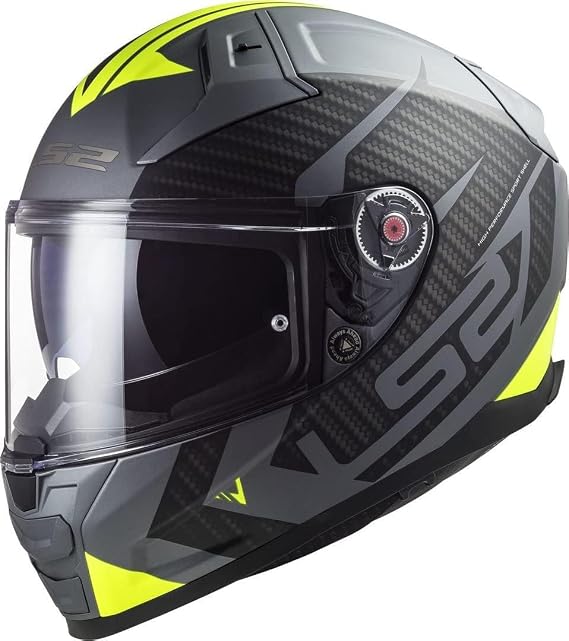 LS2 Full Face Motorcycle Helmet. Vector II Road Touring Motorbike Lid. FF811. ECE22.06 - Splitter - Matt Titanium Yellow - XXS