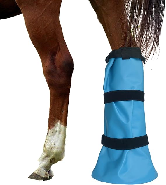 yeezo Easy Use Hoof Soaking Boot for Horse Soaker Bag Equine Soaking Boot Hooves Care Treatment Bucket Soaker Sack with EVA Pad and 2 Elastic Bands