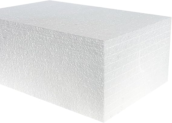 Expanded Polystyrene Foam Sheets EPS 70 (600 x 400 x 10mm Each) - Pack of 10 Sheets - BBA Certified Wall & Floor Insulation Board - Box Lining & Packaging Foam Board - White Blocks for DIY Projects