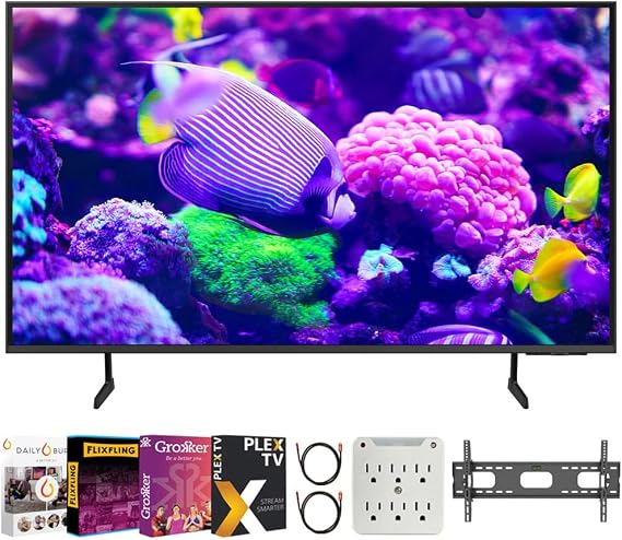 Samsung DU7200 43 Inch Crystal 4K UHD Smart TV Bundle with Premiere Movies Streaming + 37-100 Inch TV Wall Mount + 6-Outlet Surge Adapter + 2X 6FT 4K HDMI 2.0 Cable (2024 Model)
