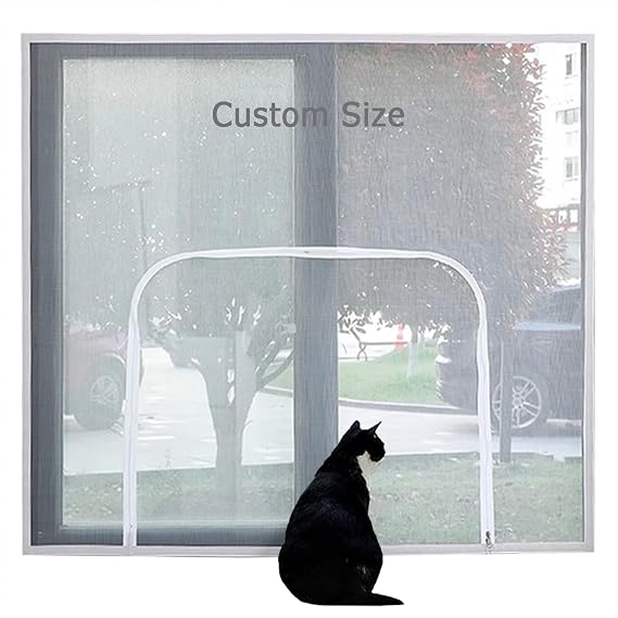 Custom Size Balcony Cat Safety Net Window Protection for Cat | Anti-Mosquito Insect Bugs Netting, Cat Safety Screen Mesh, Fly Screen Self-Adhesive Netting